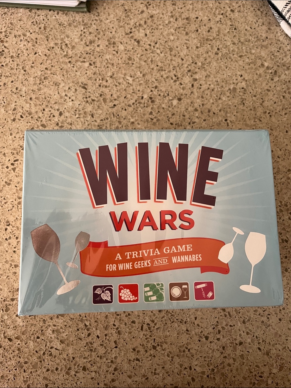 NEW! Chronicle Books Wine Wars Trivia Game - Light Blue & Red